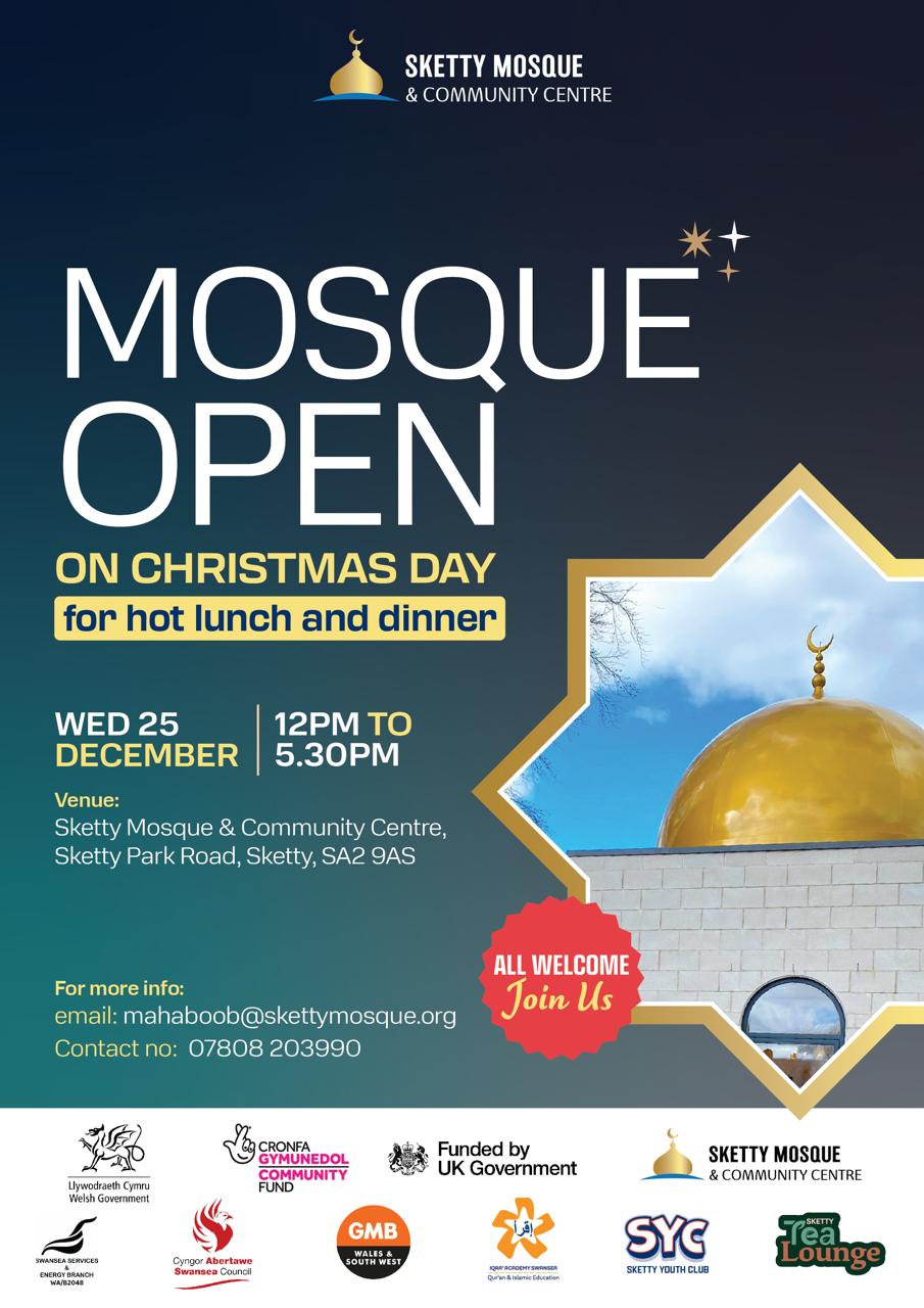Mosque Open on Christmas Day for Hot Lunch and Dinner at Sketty Mosque, Swansea
